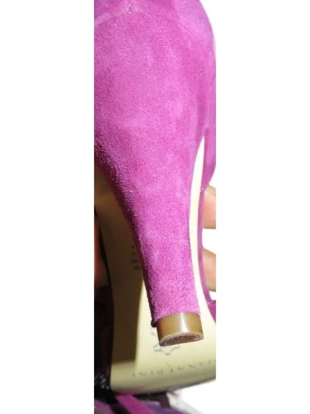 Gianni Bini Loren Amethyst Purple Italian Suede Leather Laser Cut Pumps Heels 8